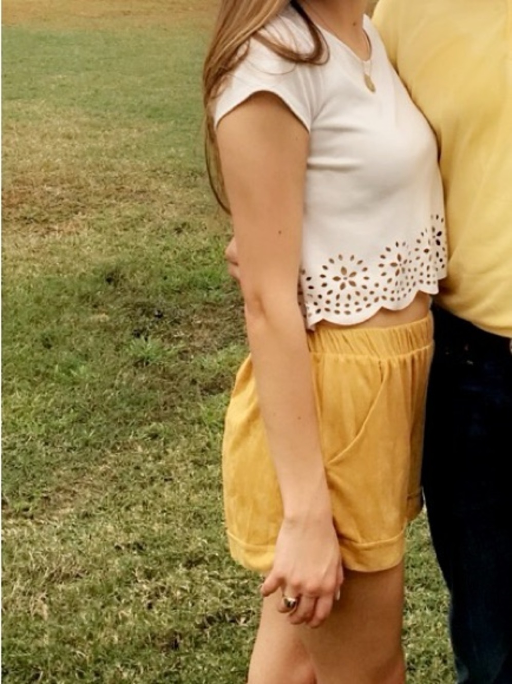 Gold/Mustard Women’s Suede Shorts